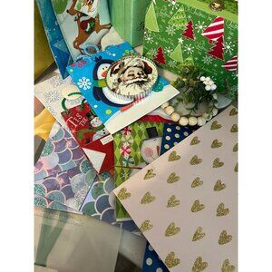 Assorted Christmas Decor Gift Boxes & Bags Wrapping Paper Various Seasons